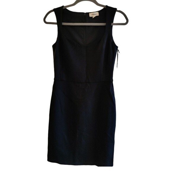 NWT L'agence Minnie Black Dress with Shaped Neckline. Size 2 - Picture 1 of 7